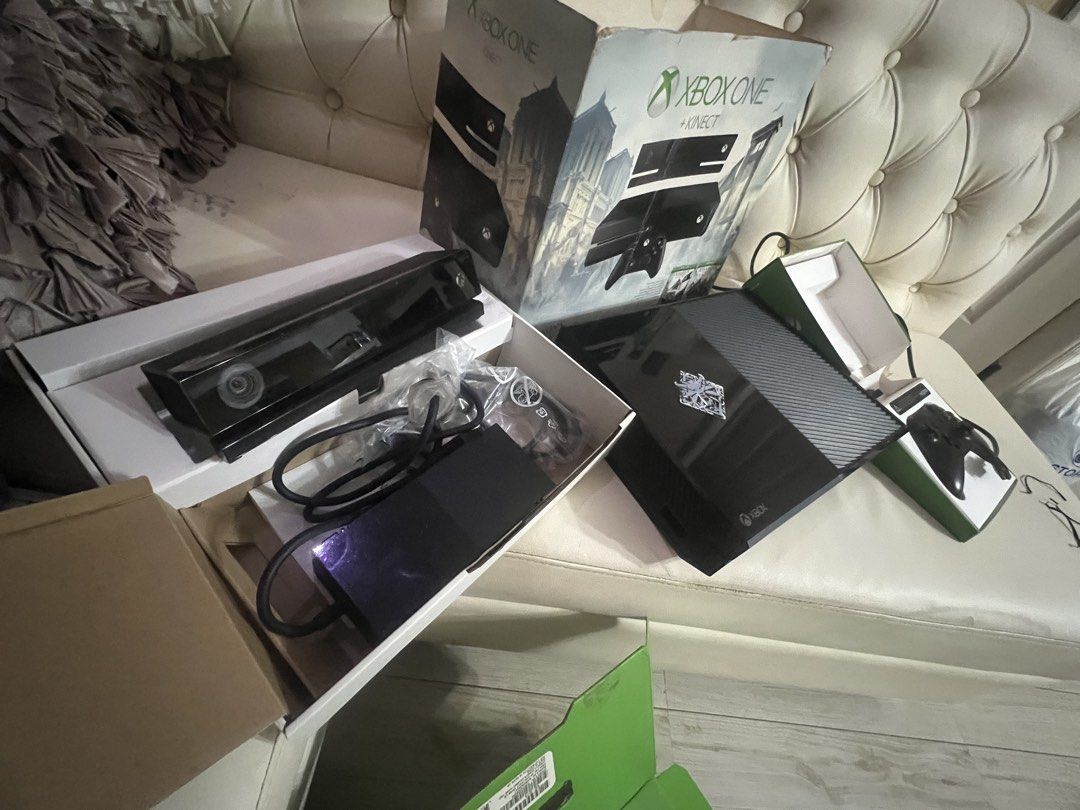 Microsoft Xbox One + Kinect Bundle (Category: Xbox) located in Paranaque City. Submitted by bartheramil (Listing ID 1466312352, Image 1). Description: - Microsoft Xbox One console (Black with custom sticker on top) - Includes Kinect sensor and wireless controller in original packaging - Complete with power brick and all necessary cables - Packed securely inside original boxes - Clean unit, well-maintained and setup-ready - Available for pickup or