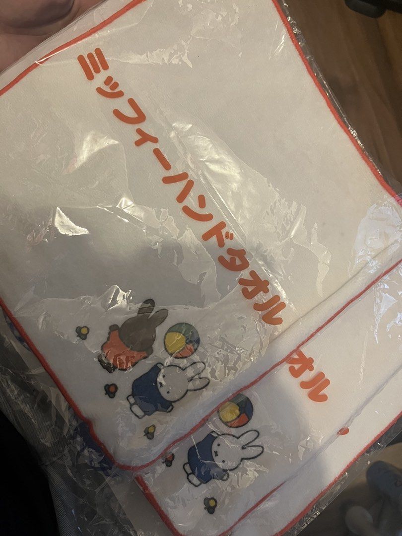 Miffy Hand Towel Towel (Category: Towels, Napkins & Holders) located in Subic. Submitted by kiniistayls (Listing ID 1466160379, Image 1). Description: - Authentic Japanese Miffy hand towel - Brand new and sealed in original plastic packaging - Soft and absorbent white fabric with stylish orange border trim - Features cute Miffy character graphics and Japanese text - Ideal for daily kitchen or bathroom routines - .