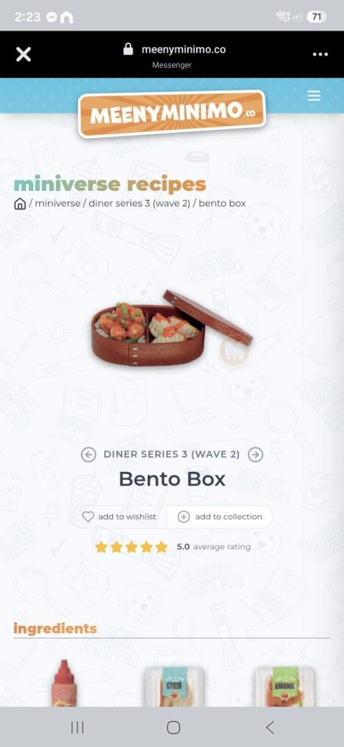 Miniverse Diner Series 3 Bento Box (Category: Designer & Blind Box Toys) located in Valenzuela. Submitted by babymell (Listing ID 1466211800, Image 1). Description: - Item: Miniverse Diner Series 3 Wave 2 Bento Box Collectable - Features: DIY miniature food replica kit including gyoza, karaage, and more - Condition: Brand new and authentic - Perfect for: Miniature hobbyists and collectors looking to complete their set - Shipping: Fast shipping av