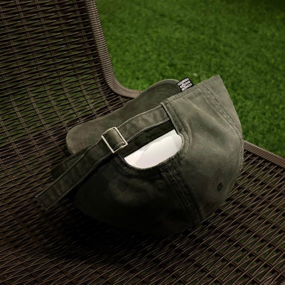 MM6 Maison Margiela Number Logo Baseball Cap (Category: Caps & Hats) located in Santa Rosa. Submitted by klarksantos (Listing ID 1466280112, Image 3). Description: - Brand/Model: MM6 Maison Margiela baseball cap - Color: Dark grey with a washed finish - Material: Sturdy canvas - Details: Subtle embroidered numeric logo on the front, interior numeric branding labels - Closure: Adjustable metal strap at the back - Condition: Barely worn, clean shap