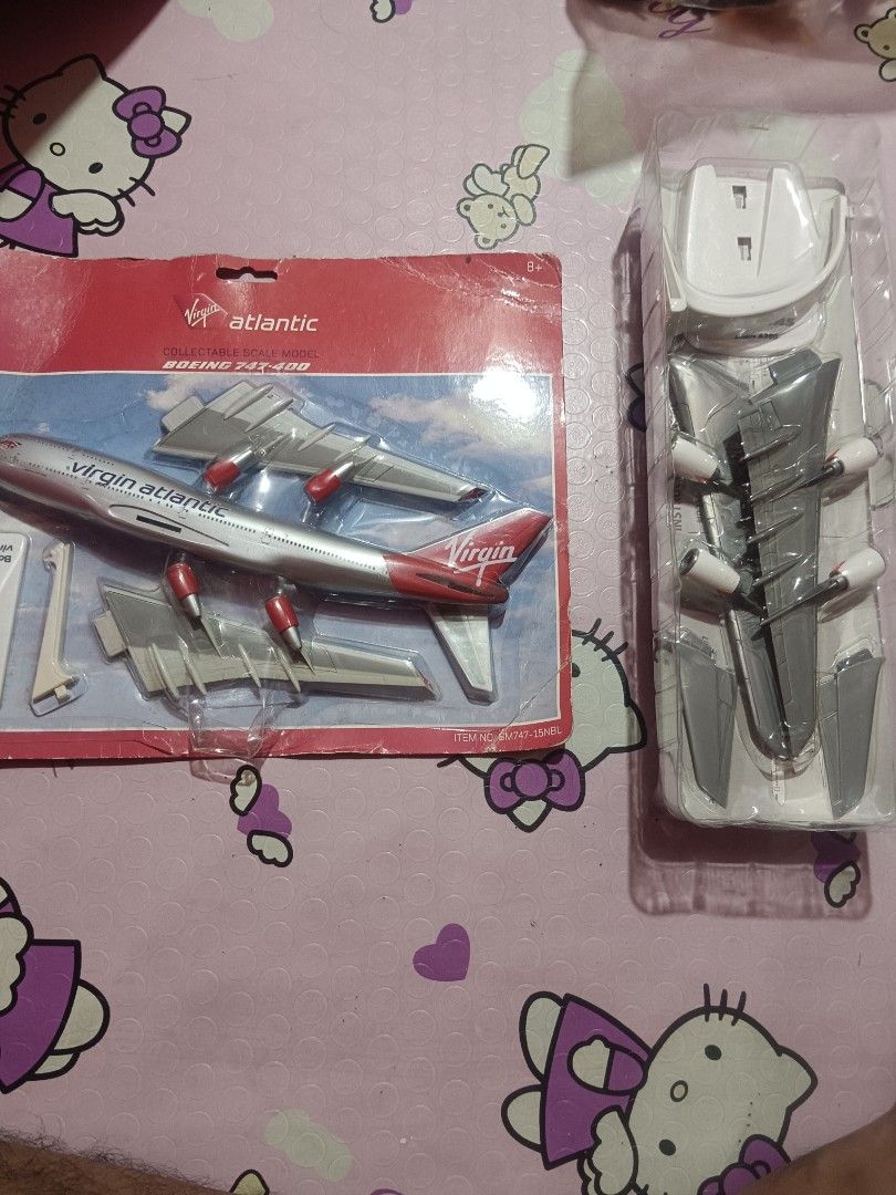 Model plane (Category: Remote Control Toys) located in Pasig City. Submitted by rednaxela_rich (Listing ID 1466308388, Image 2). Description: 2pcs model plane set -boeing 747-400 virgin Atlantic hooby co -quatas Airbus A380.