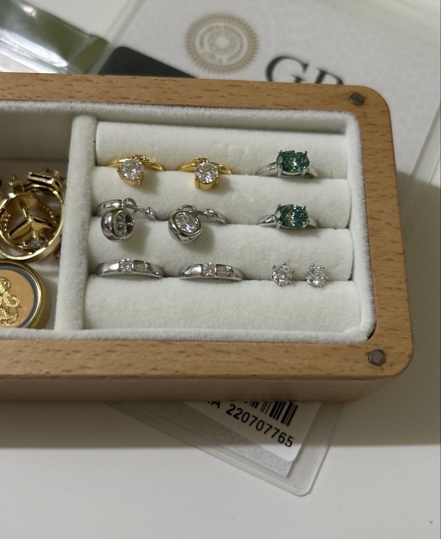 Moissanite earrings (Category: Earrings) located in Marikina City. Submitted by decluttering.matters (Listing ID 1466235612, Image 3). Description: Please read everything first. Do not transact if you do not agree or in doubt. Moissanite earrings in S925 (1) stud earrings, ball screw lock - ₱900 (brand new) - 0.3ct moissanite; around 4mm - S925 | Silver (2) hoop earrings - ₱1,800 (brand new) - 0.1ct moissanite; around 3mm - S925 | Silver If you a