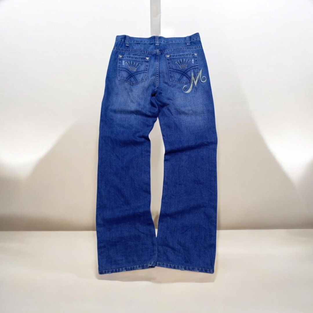 Morgan y2k bootcut Selvage (Category: Activewear) located in Sindangan. Submitted by barak_ukay (Listing ID 1464890208, Image 2). Description: Good condition Selvage Color rate 10/10 Waist-30 Length-40 Thigh-10 Hem-9.