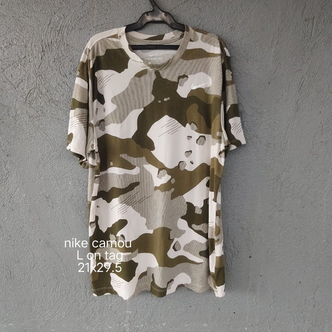 naike camou shirt (Category: Activewear) located in Amadeo. Submitted by josephotep (Listing ID 1466333654, Image 2). Description: nike camou shirt L on tag 21x29.5 as new no issue 650 plus sf. loc cavite pm📥.