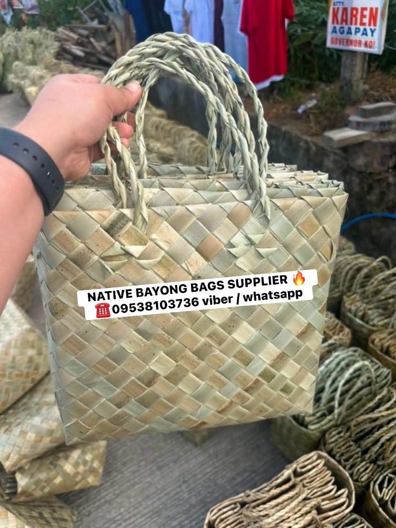 Native bayong sale ‼️ (Category: Tote Bags) located in Las Pinas. Submitted by schomeandoutdoorph (Listing ID 1466237961, Image 2). Description: NATIVE PANDAN BAYONG FOR SALE ‼️ ✅️Wholesale / Retail / Bulk orders ✅️Pang negosyo ✅️Pang giveaways ✅️Pang design ✅️Pang personal used ✅️Pang export ✅️Bermonths seasons ✅️Patok fixed seasons AVAILABLE NATIVE PRODUCTS: 📍 FRUIT BASKETS 📍 PANDAN BAYONG 📍 PALOCHINA TABLES & CHAIRS 📌pasig mega market loca