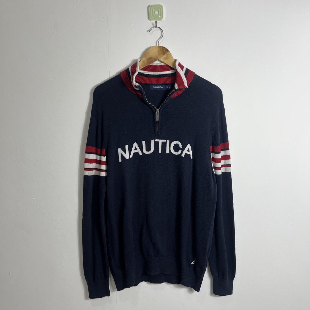 Nautica Knitted Quarterzip (Category: Coats, Jackets and Outerwear) located in Nasugbu. Submitted by janstuffs.ph (Listing ID 1466161470, Image 1). Description: Nautica Knitted Quarterzip Size on tag: XLARGE Dimension: 22"W x 28"L Sleeve: 27" Best fit: LARGE Condition: 10/10 Good as new! Flaw: None Mine: 900 Thankyou po 🫶💕.