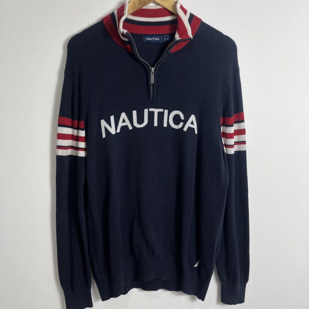 Nautica Knitted Quarterzip (Category: Coats, Jackets and Outerwear) located in Nasugbu. Submitted by janstuffs.ph (Listing ID 1466161470, Image 2). Description: Nautica Knitted Quarterzip Size on tag: XLARGE Dimension: 22"W x 28"L Sleeve: 27" Best fit: LARGE Condition: 10/10 Good as new! Flaw: None Mine: 900 Thankyou po 🫶💕.