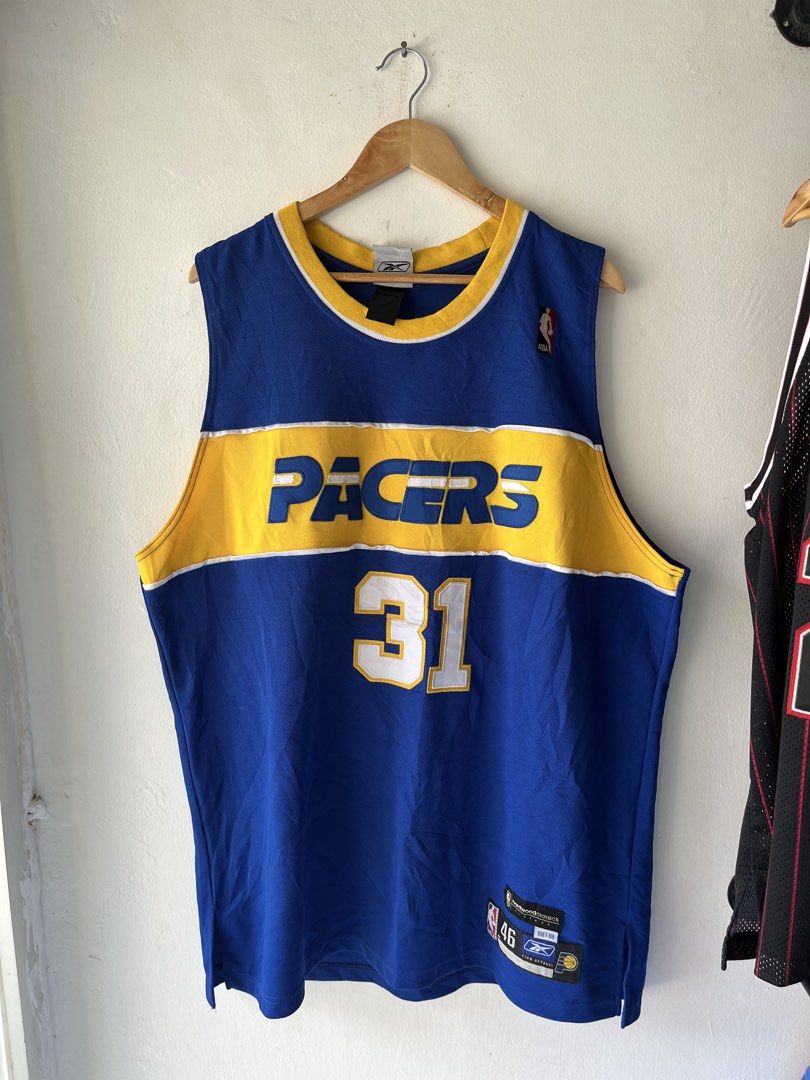 NBA PACERS MILLER 31 (Category: Tshirts & Polo Shirts ) located in Santa Rosa. Submitted by jhongilber04420 (Listing ID 1466205932, Image 1). Description: NBA PACERS MILLER 31 26w 32L Excellent condi No issue 9.5/10 cr Need wash 1300 shipped.