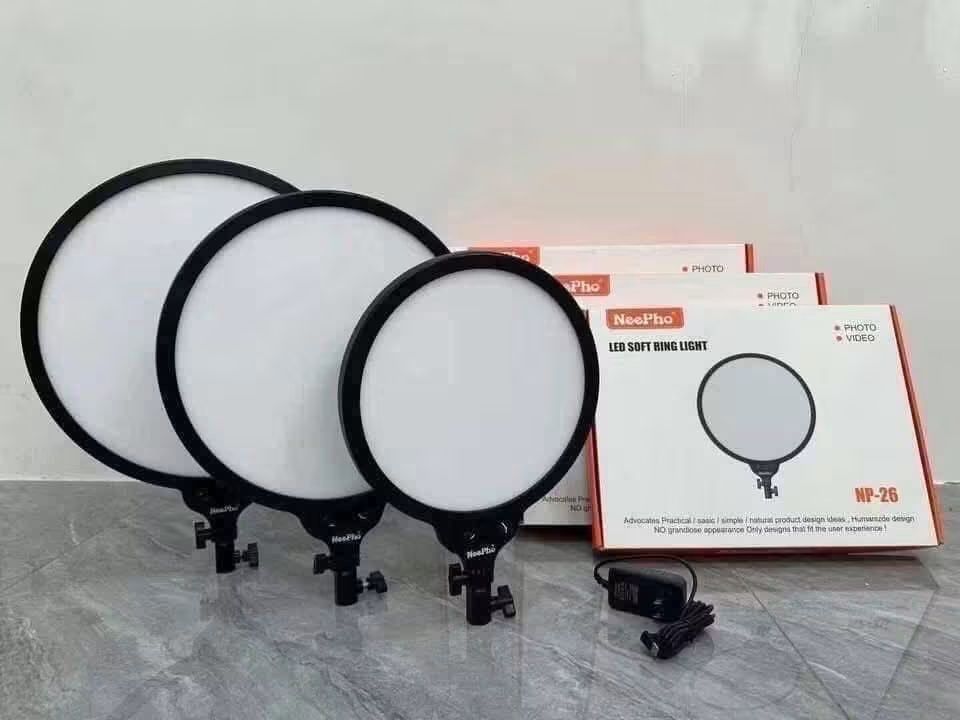 Neepho led soft ring light with stand (Category: Lighting & Studio Equipment) located in Manila. Submitted by haze1496 (Listing ID 1466187372, Image 1). Description: NeePho Led Soft Ring Light With Stand NP-26 780php NP-33 1100php NP-36 1300php.