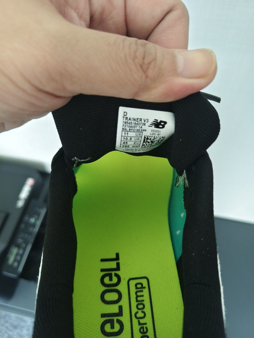 New Balance FuelCell SuperComp Trainer v3 (Category: Sneakers) located in Makati City. Submitted by more.erc (Listing ID 1466208277, Image 3). Description: Decluttering Sale! ✨🏠✨ Decluttering and letting go of items I no longer fit me — most are slightly used - Brand: New Balance - Model: FuelCell SuperComp Trainer v3 - Color: Cyber Jade colorway - Size: 11 US Men's - Condition: Used once, no box - RFS: quite snug for my liking 📍 Location: Maka