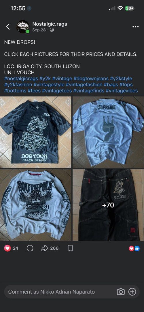NEW DROPS ON OUR BLUE APP PAGE (Category: Activewear) located in Iriga City. Submitted by nostalgic.ragstoriches (Listing ID 1466193094, Image 1). Description: .
