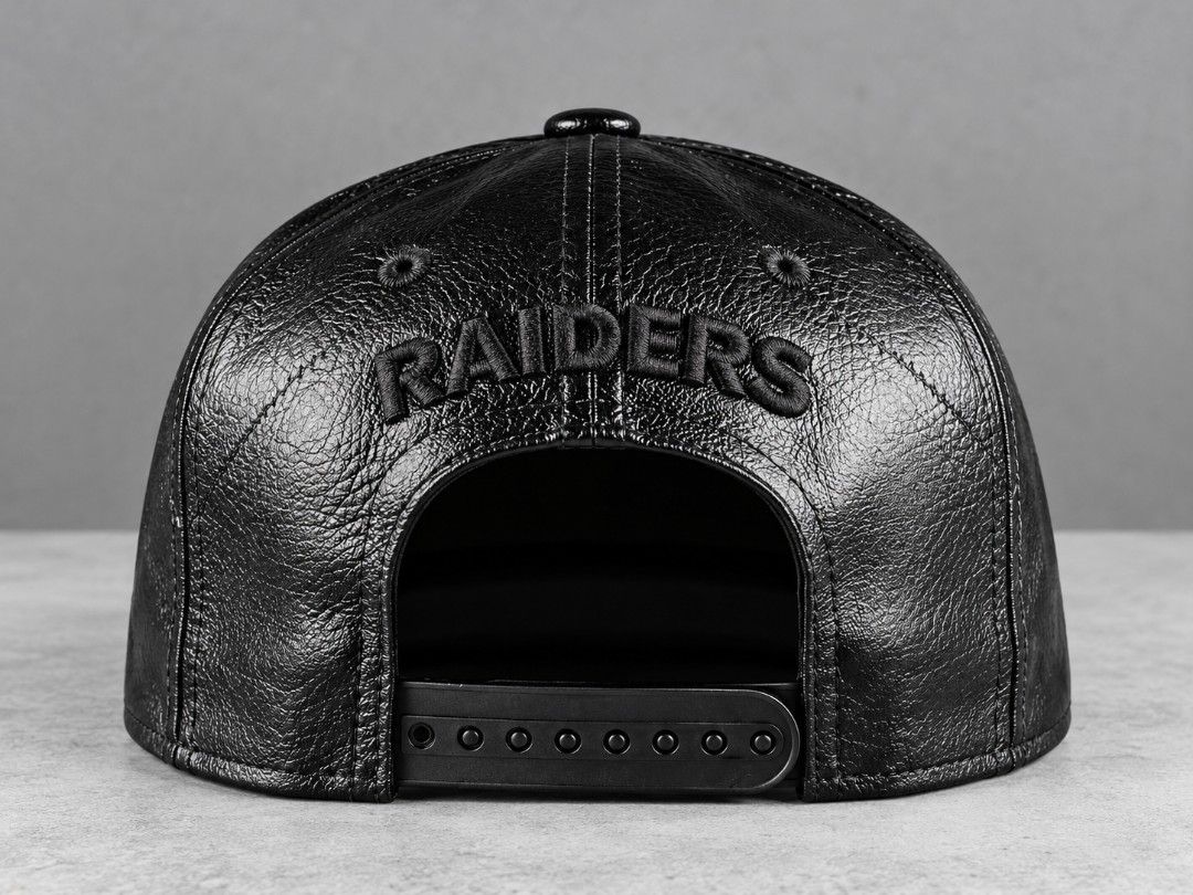 NEW ERA 9FIFTY RAIDERS LEATHER SNAPBACK (Category: Caps & Hats) located in Zamboanga. Submitted by thriftbyeems (Listing ID 1466217723, Image 3). Description: ‼️FOR SALE‼️ NEW ERA 9FIFTY RAIDERS SNAPBACK LEATHER ✔ MEDIUM-LARGE SIZE ✔ AUTHENTIC ✔ 10/10 CONDITION ✔ PURE LEATHER ✔ HEARING OFFER PO AKO, PM LANG PO MGA SIR! 📲 PS: Complete pa mga stickers nyan, tinanggal ko lang po..