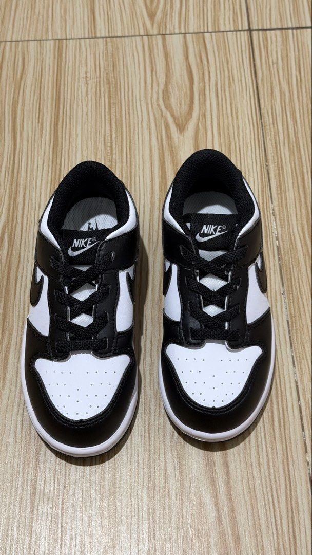 Nike Dunk Low Panda (Category: Babies & Kids Fashion) located in Silang. Submitted by vrenny (Listing ID 1466295304, Image 1). Description: Size: US 10c Box not included Bought in US Brandnew with tag Rfs: malaki masyado sa son namin ang nabili ni hubby. .