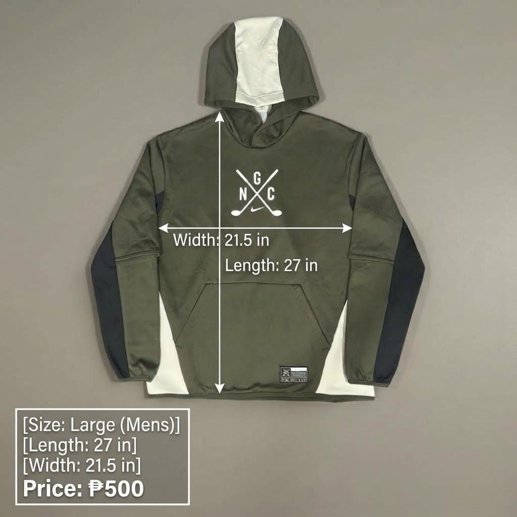 Nike Golf Club Jacket (Preloved) (Category: Coats, Jackets and Outerwear) located in Paranaque City. Submitted by jd7_prelovedclothing (Listing ID 1466323976, Image 1). Description: Bought from the Nike App. Only tried on for fitting. ₱500. Location Paranaque. GCash/Maya/BPI. Lalamove/Grab.