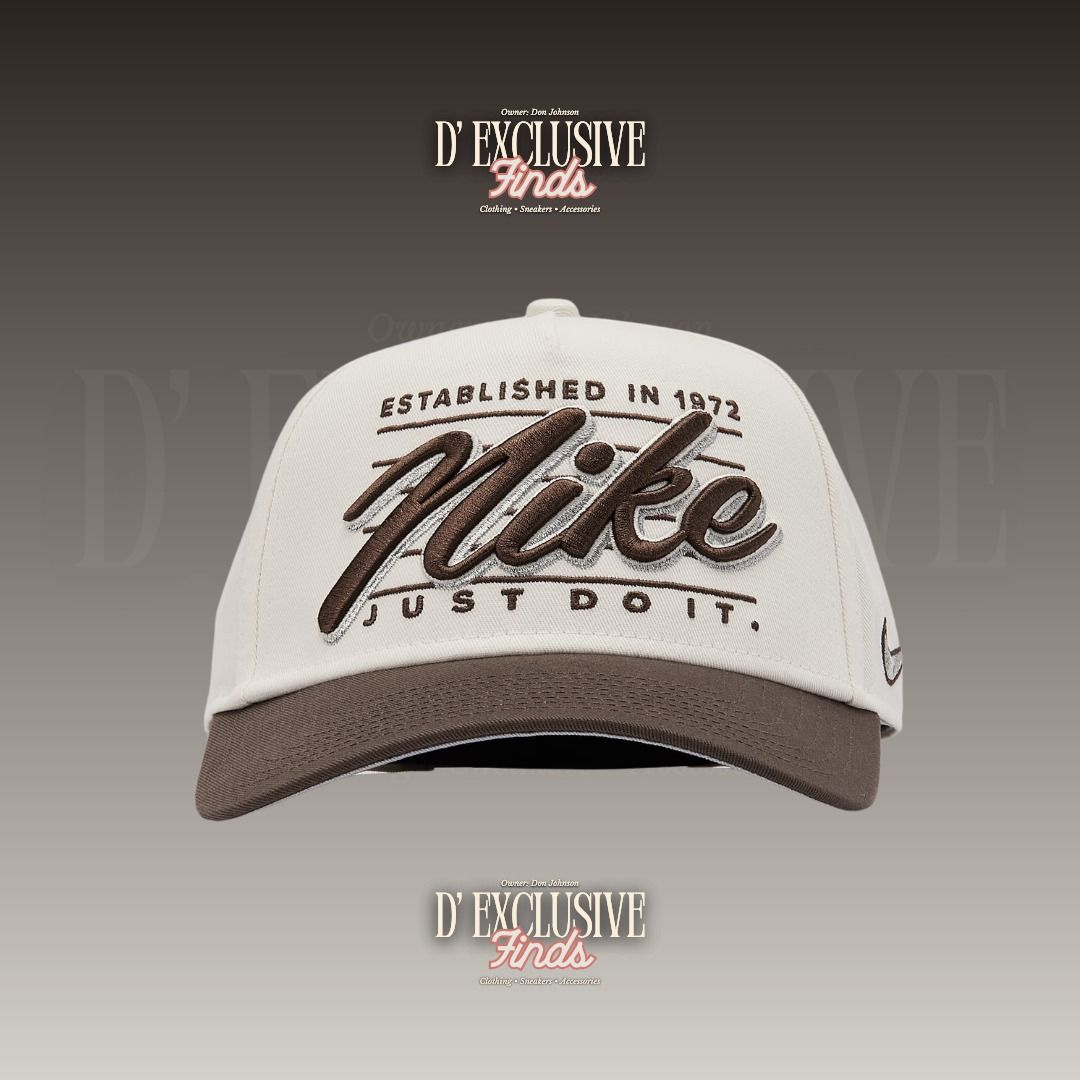 Nike Rise Structured A-Frame Cap "Sail/Ironstone" Size: M/L (Category: Caps & Hats) located in Quezon City. Submitted by _dnjhnsn (Listing ID 1466271664, Image 3). Description: ❗ FOR SALE ONLY❗❗ON-HAND❗ ✅₱2,295 only + Delivery fee✅ ✅₱2,295 only + Delivery fee✅ Nike Rise Structured A-Frame Cap Size: M/L only Color: Sail/Ironstone/Metallic Silver Style: IQ1437-133 Product Details: - Embroidered 3D script adds a premium touch to this Rise cap. - The