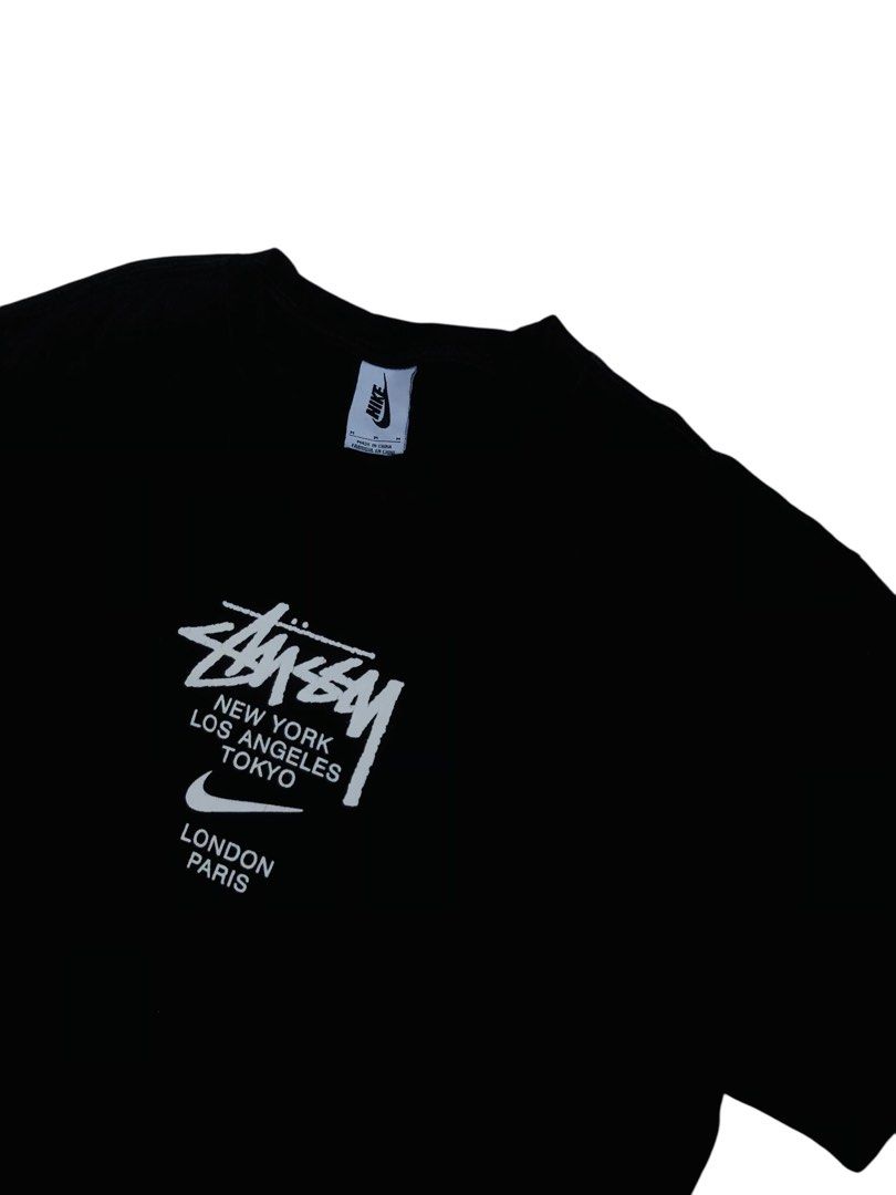 Nike x Stussy (Category: Tshirts & Polo Shirts ) located in Angeles City. Submitted by wwdrip (Listing ID 1466238372, Image 2). Description: Nike x Stussy♻️ •Width : 26 •Length : 21 •Size : M •Color rate : 9.5/10 •Condition : excellent •baby hairline ₱550.