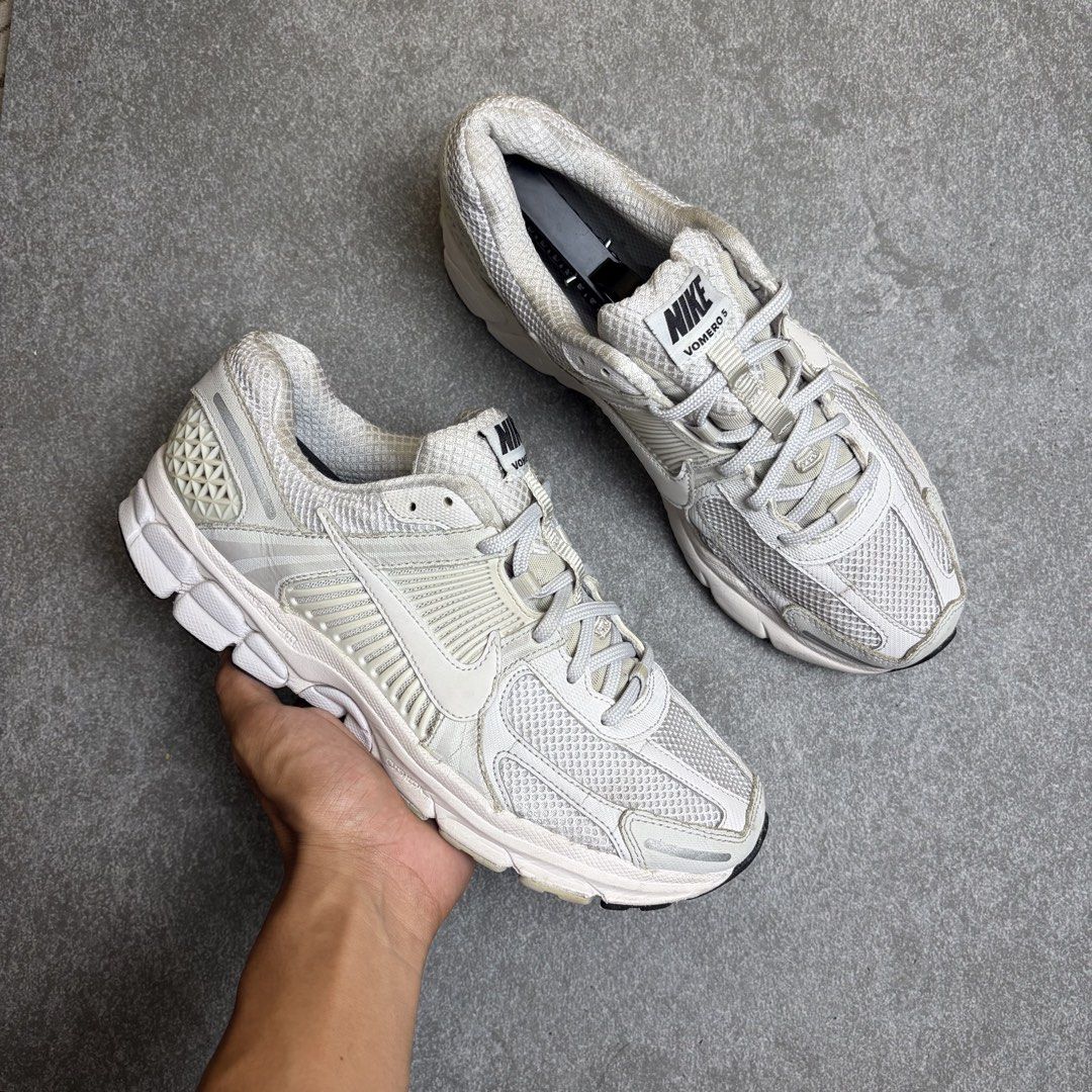 Nike Zoom Vomero 5 White Photon Dust (Category: Sneakers) located in Cagayan de Oro. Submitted by taramattsa45690 (Listing ID 1466157772, Image 1). Description: - Model: Nike Zoom Vomero 5 - Colorway: White and Photon Dust - Style: Chunky retro runner aesthetic with mesh uppers and caged support - Condition: Clean, well-maintained, and ready to wear straight away - Sole: Plenty of tread left, perfect for your daily rotation.