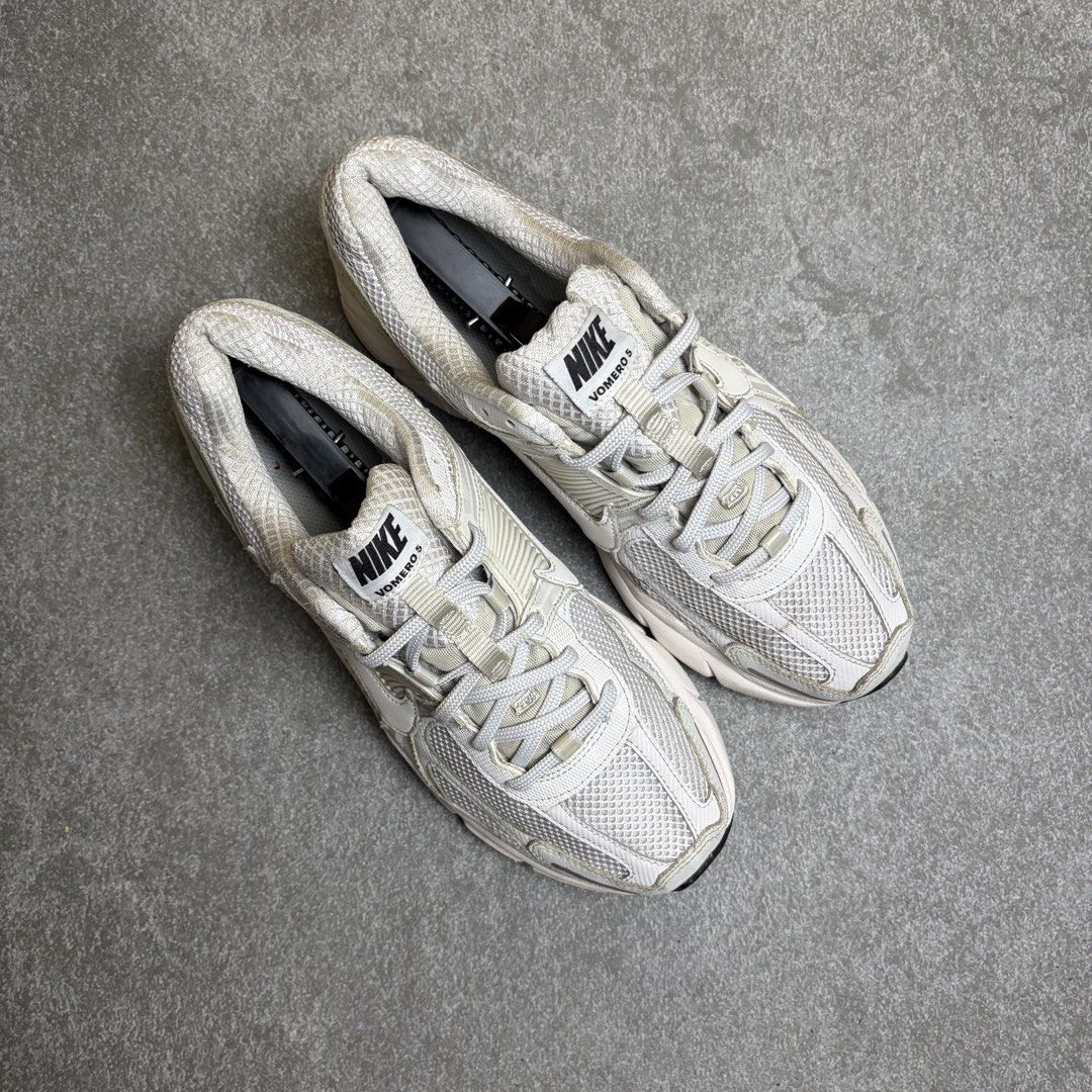 Nike Zoom Vomero 5 White Photon Dust (Category: Sneakers) located in Cagayan de Oro. Submitted by taramattsa45690 (Listing ID 1466157772, Image 2). Description: - Model: Nike Zoom Vomero 5 - Colorway: White and Photon Dust - Style: Chunky retro runner aesthetic with mesh uppers and caged support - Condition: Clean, well-maintained, and ready to wear straight away - Sole: Plenty of tread left, perfect for your daily rotation.