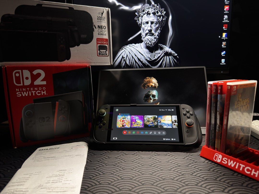 Nintendo Switch 2 Console Bundle (Category: Nintendo) located in Manila. Submitted by jaydeevina31055 (Listing ID 1466305133, Image 1). Description: Purchase Date: 7/15/2026 @ Datablitz Southmall (with receipt) Condition: Like New (No scratches, no ghosting/led burn-in, no dents) ‼️No cherry picking, selling as a whole‼️ Inclusions: 1. Nintendo Switch 2 (w/box, plastics, and receipt) 2. Skull & Co Neo Grip Bundle (Hard Case and unit case and with