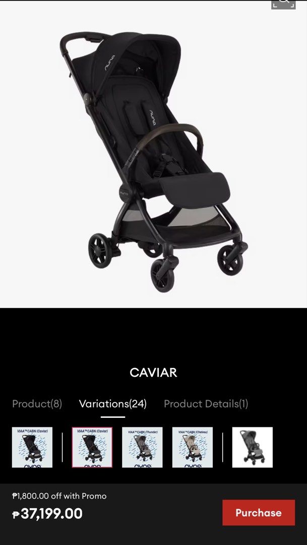 Nuna Viaa Cbn Caviar (Category: Strollers) located in Quezon City. Submitted by andieshops (Listing ID 1466161682, Image 2). Description: Selling below SRP. Ordered directly from Nuna USA for $606. Can show proof upon request. Arriving via balikbayan box. ETA PH - End Oct to Early Nov RFS: Won't arrive in time for intended travel. Buying a new one instead. Nuna newest and most compact stroller! 50% now Balance upon shipment. Willing to negotiate 