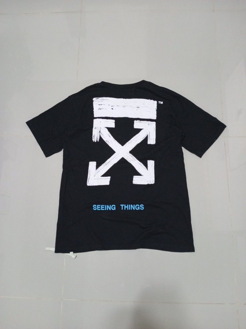 Off white (Category: Activewear) located in Manila. Submitted by _t20hrift (Listing ID 1466332163, Image 3). Description: Off white t shirt Size • Large Excellent condition 19.5 | 27 Dimension.
