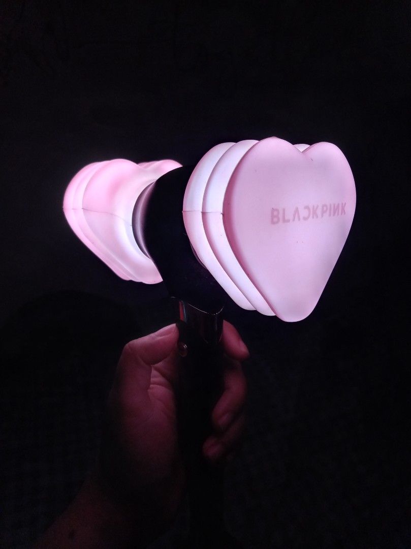 Official BLACKPINK Hammer Lightstick Version 2 K-Pop Merchandise (Category: K-Wave Merchandise) located in Manila. Submitted by zeepheobee (Listing ID 1466272835, Image 1). Description: - 100% Authentic BLACKPINK hammer lightstick - Glowing pink dual heart-shaped heads with classic logo - Black handle with stylish silver metallic accent - Tested and fully working (powered on) - Perfect for concerts, fan meets, or shelf display.