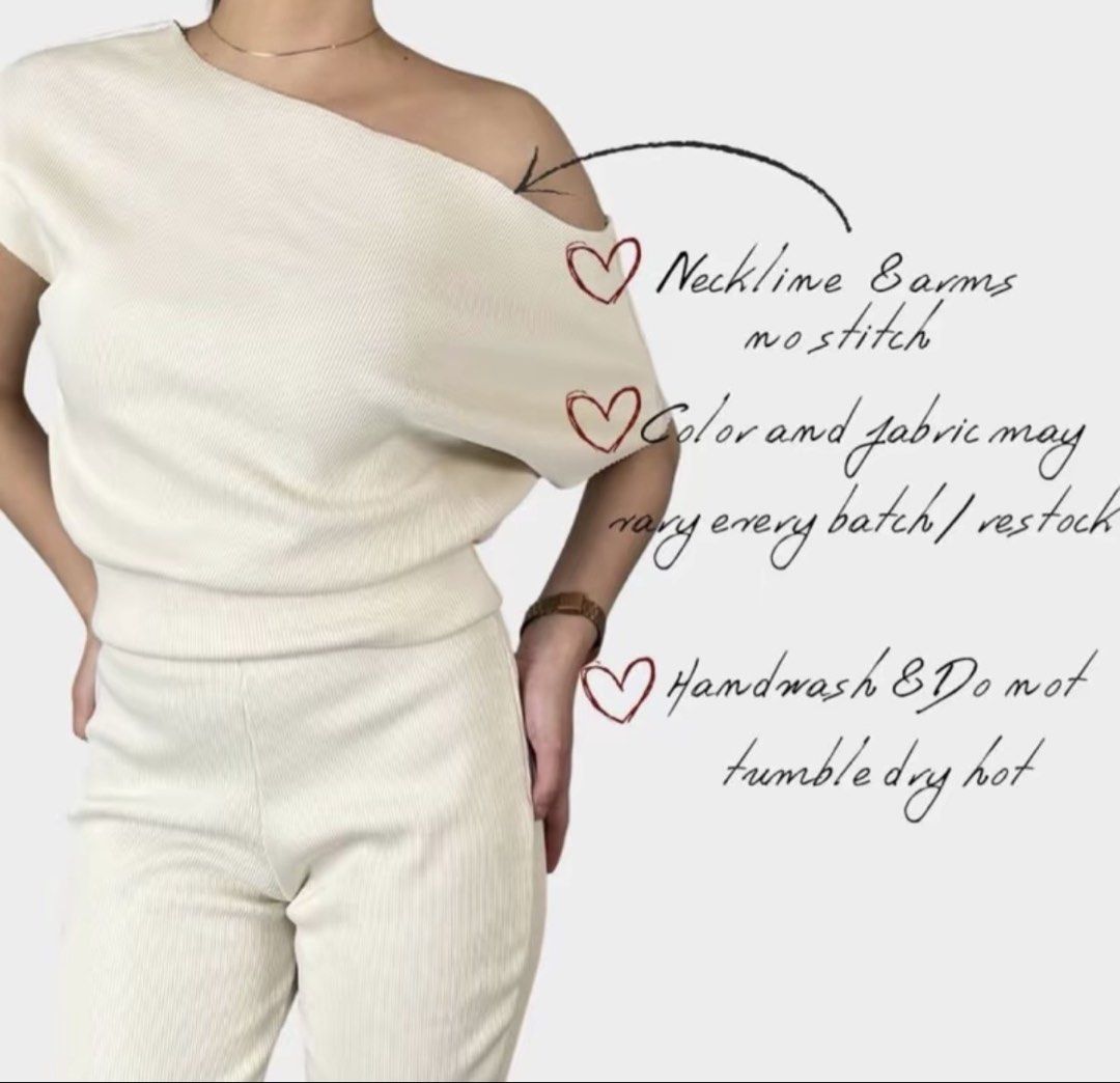 PRELOVED Off-shoulder ribbed knit top (Category: Sleeveless) located in Cabuyao City. Submitted by koholu (Listing ID 1466301930, Image 1). Description: 👗 PRELOVED CLOTHES FOR SALE! 🛍️✨ Decluttering my closet and letting go of some clothes that no longer fit me. Most pieces were only worn once or twiceand are still in great condition! 🤍 📍 Location: Cabuyao, Laguna 💸 MOP: GCash 📦 Shipping: Shipping fee will be shouldered by the buyer 🚚 Cour