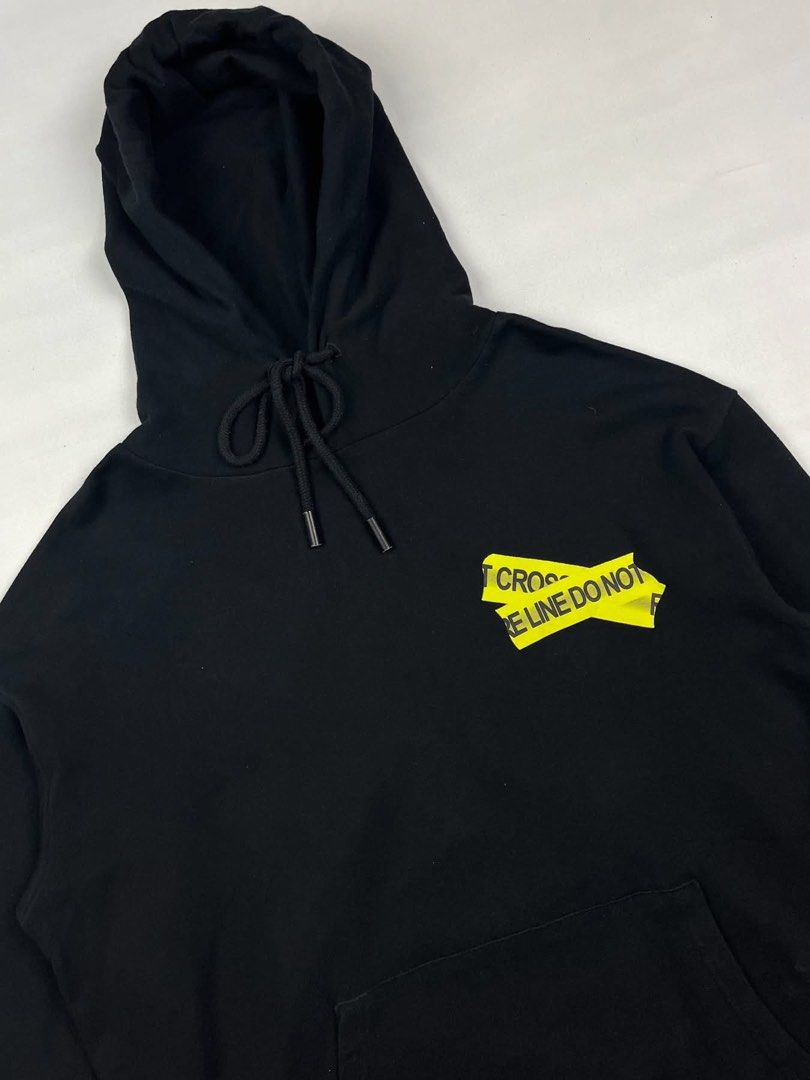 Off-White - Oversized Fire Tape Hoodie (Category: Hoodies) located in Puerto Princesa. Submitted by rrugsgallery (Listing ID 1466302770, Image 3). Description: Off-White - Oversized Fire Tape Hoodie Tagged Size: XS / best fit Medium - Large Dimensions Length: 27.5 Width: 23 Condition: Very good Color rate: 9.5 Flaws: Minimal scratch (barely noticeable).