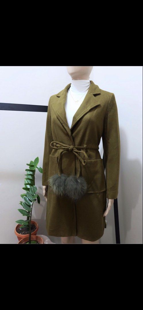 Olive Green Wool Winter Coat (Category: Coats, Jackets and Outerwear) located in Quezon City. Submitted by closetcleanupfairy (Listing ID 1466335015, Image 3). Description: .