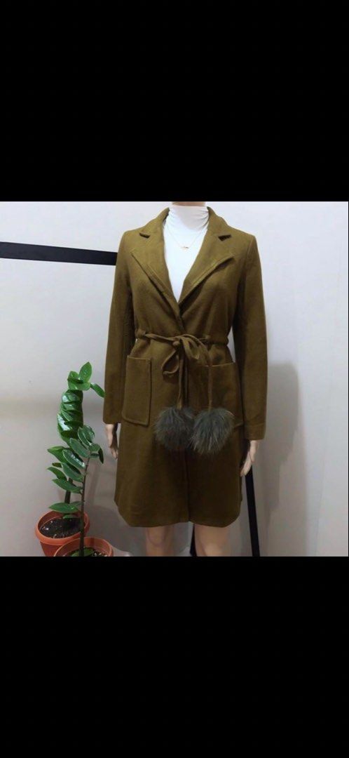 Olive Green Wool Winter Coat (Category: Coats, Jackets and Outerwear) located in Quezon City. Submitted by closetcleanupfairy (Listing ID 1466335015, Image 1). Description: .