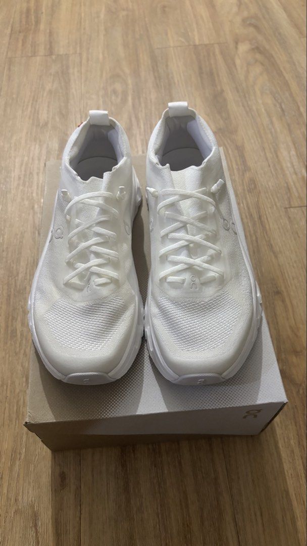 On Cloudtilt Moon White Sneakers Size 8 W (Category: Sneakers) located in Manila. Submitted by dryaocampooo (Listing ID 1466303585, Image 1). Description: - Brand/Model: On Cloudtilt - Color: Moon White - Size: Women's US 8 - Features: Super lightweight knit upper, CloudTec Phase cushioning - Condition: Like-new, zero scuffs, extremely clean outsoles - Inclusions: Original box included - RFS: Wrong size.