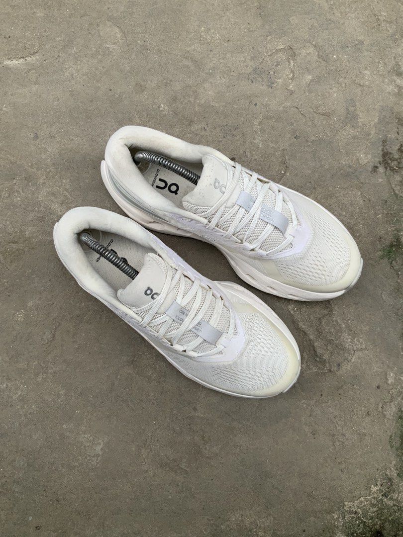 Oncloud Runner 3 White Sneakers (Category: Sneakers) located in Cavite. Submitted by thriftkicks3 (Listing ID 1466242482, Image 3). Description: - Brand/Model: On CloudRunner 3 - Color: Crisp White with Swiss flag detail - Size : Us 8 , Euro 41 , Cm 26 - Key Features: Chunky Helion superfoam sole, CloudTec cushioning, breathable mesh upper, and silver reflective accents - Condition: Excellent Pre-loved Condi with minor signs of wear around the so