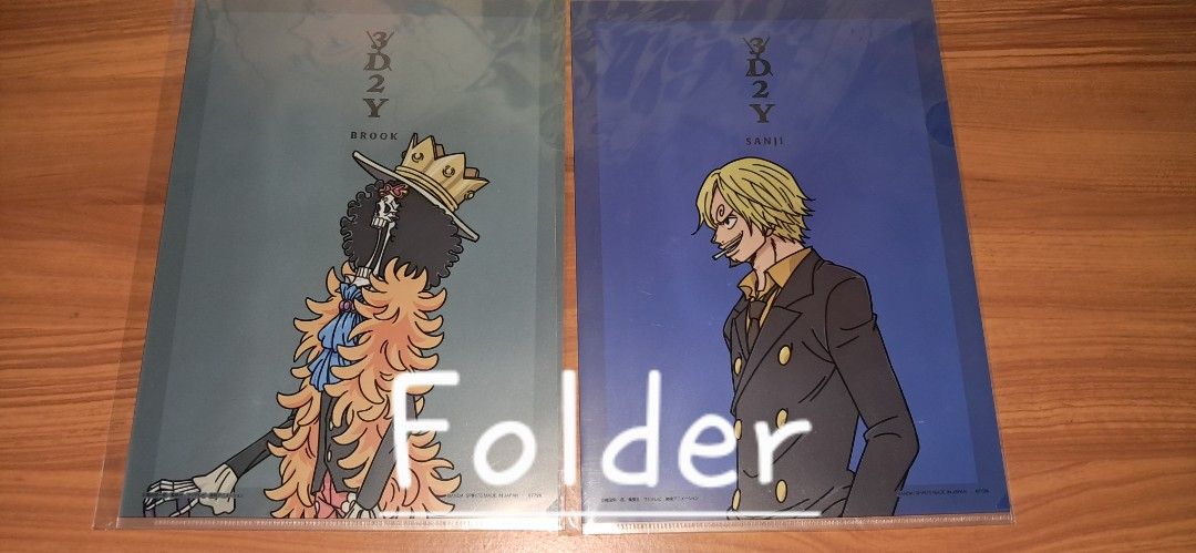 One Piece 3D2Y Clear File Folder Set (Category: Stationery & School Supplies) located in Manila. Submitted by mooncollectibles_000a43 (Listing ID 1466328848, Image 2). Description: Set of four One Piece 3D2Y clear folders featuring Franky, Usopp, Brook, and Sanji. Official Bandai Spirits merchandise made in Japan. Vibrant character prints on each folder. Great for organizing papers or displaying in an anime collection..