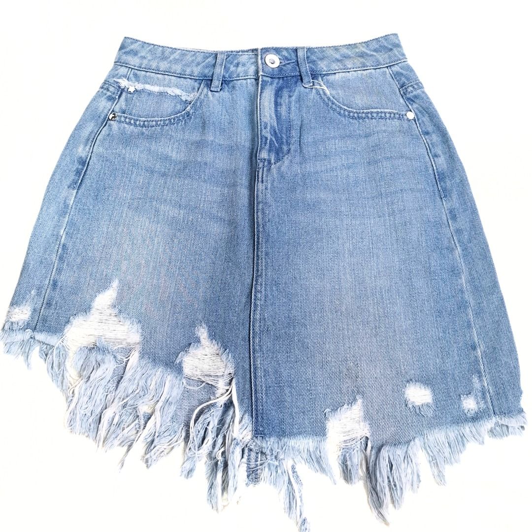 ONLY JEANS skirt (Category: Skirts) located in Baguio. Submitted by a.ugustt (Listing ID 1466249197, Image 1). Description: 27-28 | L: 15.5" hard denim | light blue not stretchable | high-waisted.