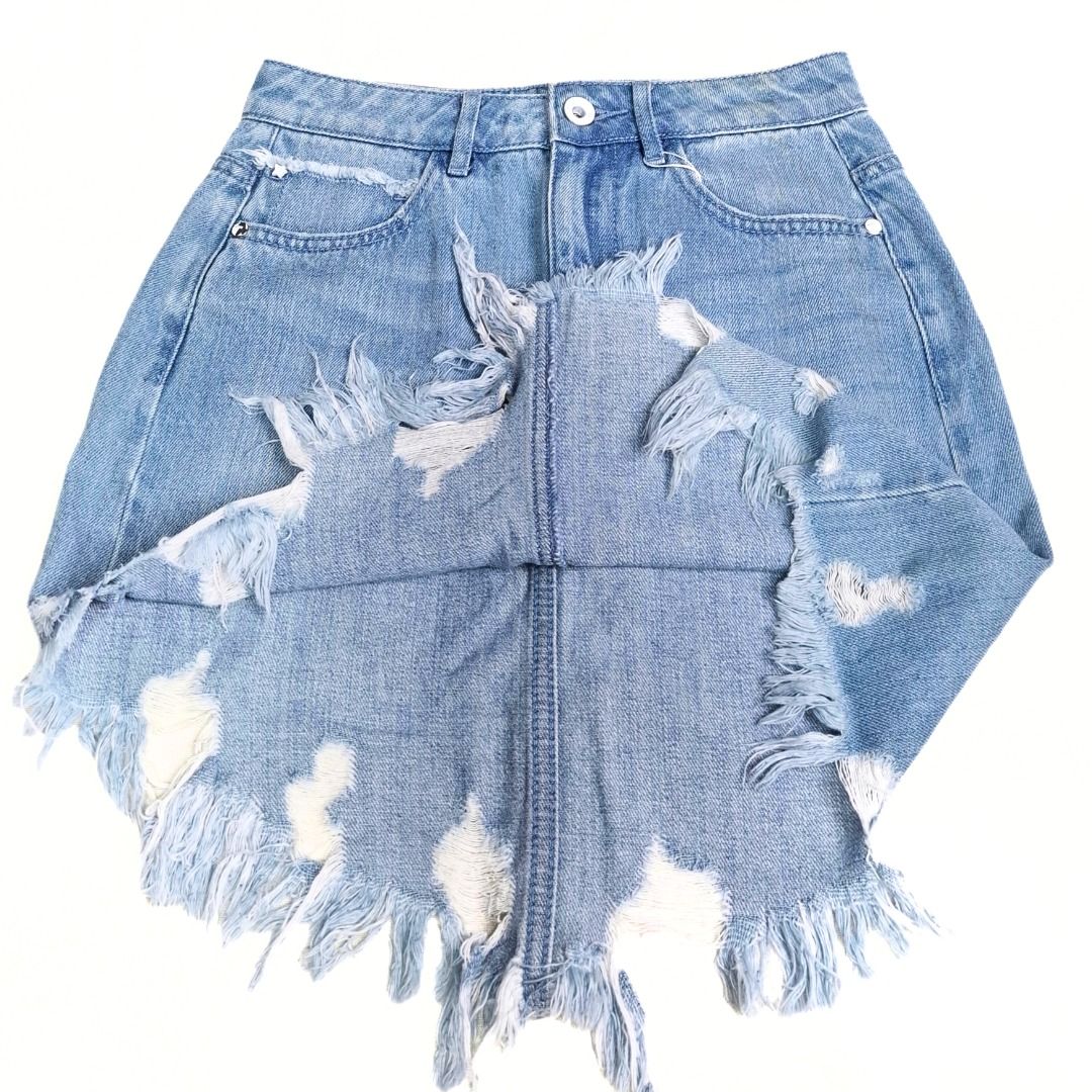 ONLY JEANS skirt (Category: Skirts) located in Baguio. Submitted by a.ugustt (Listing ID 1466249197, Image 3). Description: 27-28 | L: 15.5" hard denim | light blue not stretchable | high-waisted.