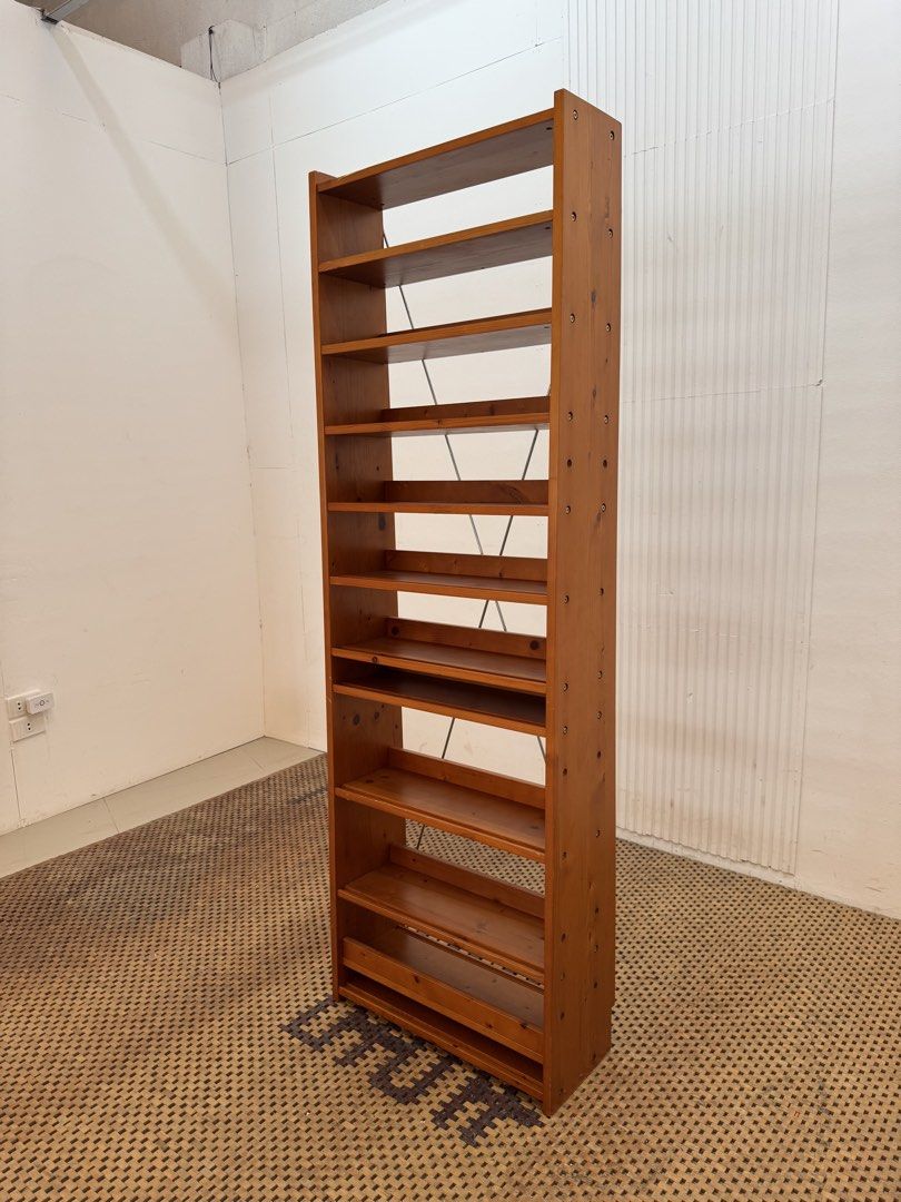 Open shelves (Category: Shelves, Cabinets & Racks) located in Quezon City. Submitted by matetdevis13 (Listing ID 1466283724, Image 3). Description: Vintage Tall Wooden Open Shelf / Display Rack Price: 7,500 L23.5 x W10 x H72 In good condition Code JMD31-M234.