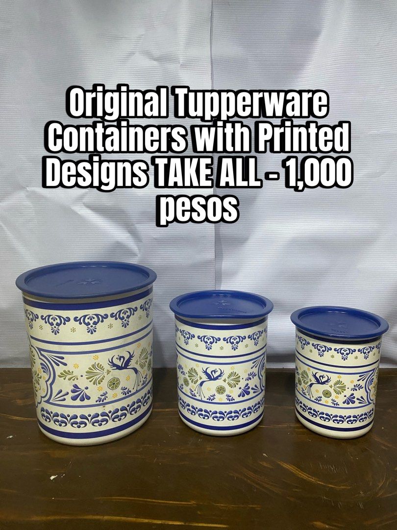 Original Tupperware Containers TAKE ALL (Category: Other Kitchenware & Tableware) located in Manila. Submitted by dealrack (Listing ID 1466173030, Image 1). Description: .