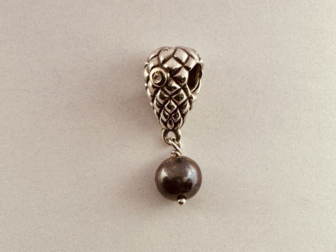Pandora Grape Bunch Charm (790547D) (Category: Charms) located in Cabanatuan. Submitted by water.withahintoflime (Listing ID 1461243548, Image 1). Description: Retired|Authentic Rare Collector’s Piece S925|Yellow G585 diamond bezels 2x 0.01ct Round Clear Natural Diamonds Black/Grey Cultured Freshwater Pearl 925 ALE Hallmark Pre-owned|No issue|Normal wear With Complete Packaging .