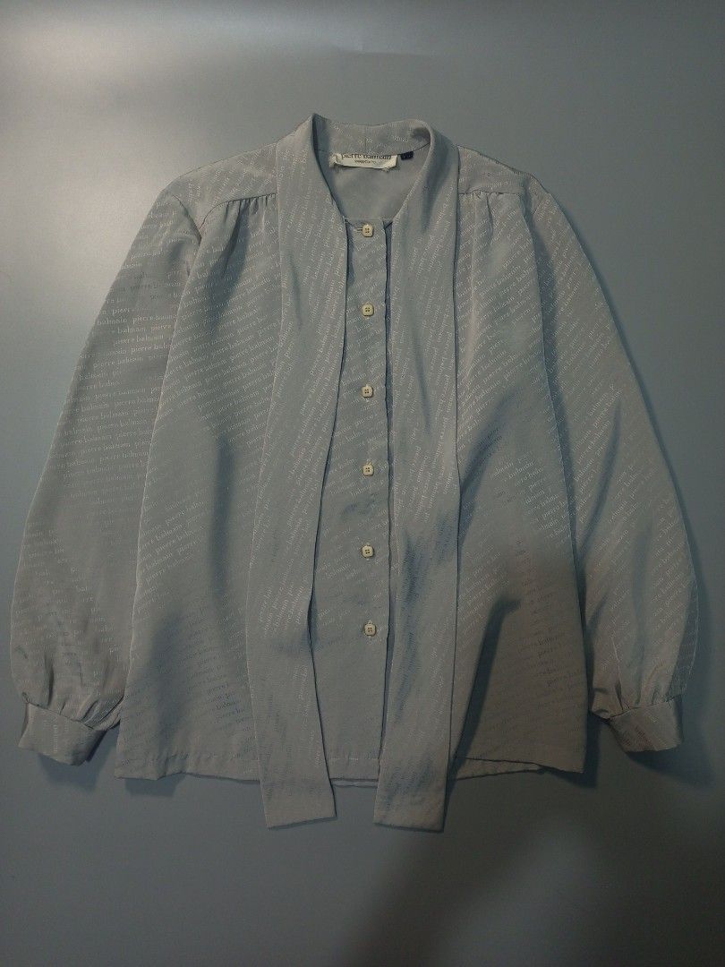 Pierre Balmain Paris Tokyo Monogram Silk Blouse (Category: Blouses) located in Calamba. Submitted by closet_from_the_past (Listing ID 1466289434, Image 1). Description: Vintage Pierre Balmain Monogram Tie Neck - Size Medium (19.5 by 25.5) ​ - In Prestine Condition ​ - No issue ​ - Authentic 💯.