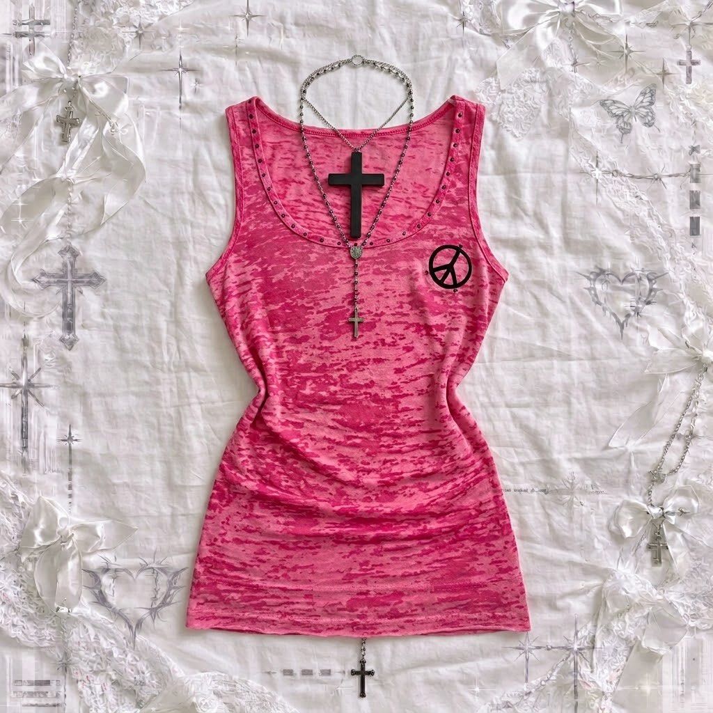 Pink acid wash tank top (Category: Sleeveless) located in Manila. Submitted by chichaven_0 (Listing ID 1466261234, Image 1). Description: † 𝕾𝖎𝖟𝖊 — 𝕾𝖒𝖆𝖑𝖑 - 𝕸𝖊𝖉𝖎𝖚𝖒 💻 𝙲𝙾𝙳𝙴 — Pink 🎀.