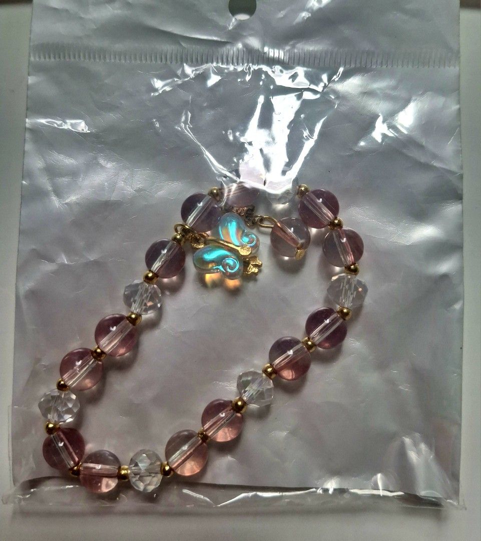 Pink Beaded Butterfly Charm Bracelet (Category: Bracelets) located in Taguig. Submitted by fits.for.less (Listing ID 1466165775, Image 1). Description: 60 pesos MOP: Gcash MOD: lalamove/grab, pick-up if malapit lang.