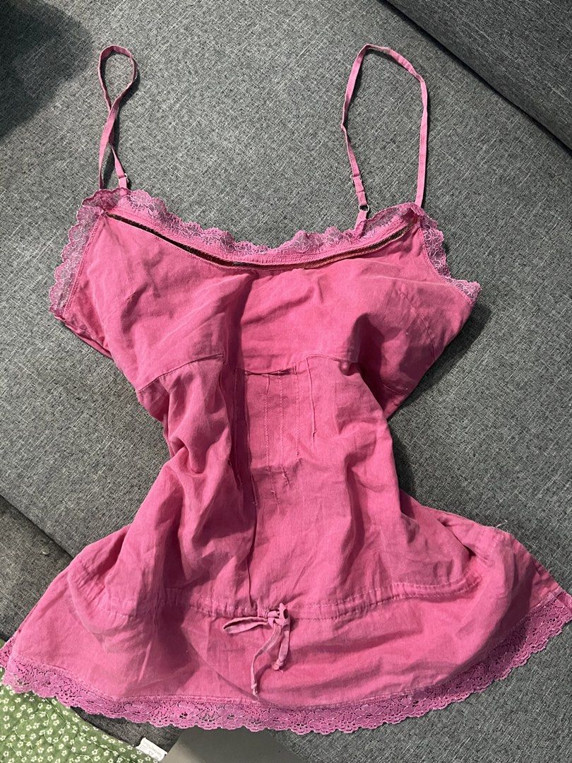 Pink Ribbed Crop Top Bralette (Category: Sleeveless) located in Angeles City. Submitted by pmuffy24 (Listing ID 1466326273, Image 1). Description: 80 EACH - Color: Pink - Style: Ribbed crop top with V-neck and adjustable straps - Material: Soft and stretchy fabric - Fit: Cropped length, pairs well with high-waisted jeans or skirts - Condition: Washed and stored cleanly.