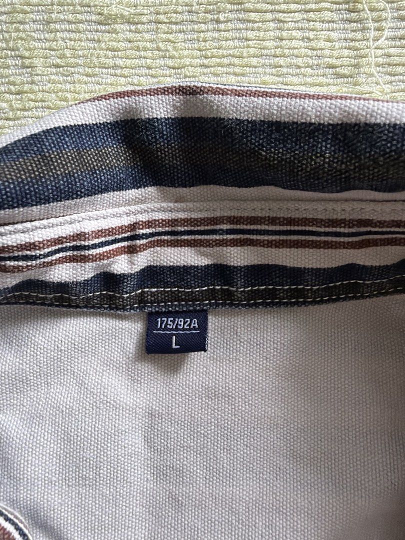 Pinstripes Long Sleeves Button Down (Category: Formal Shirts) located in Lipa City. Submitted by bagabonds (Listing ID 1466209967, Image 3). Description: - Thick Material - No brand.