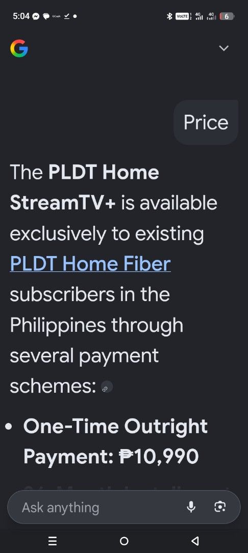 PLDT Home StreamTV+ Smart Speaker (Category: Soundbars, Speakers & Amplifiers) located in Quezon City. Submitted by zealstone_baf57c (Listing ID 1466294563, Image 2). Description: - Item: PLDT Home StreamTV+ smart speaker (Black) - Design: Cylinder shape with stylish mesh fabric exterior and front LED lights - Condition: Powers on and fully tested, selling due to an upgrade - Power: Plugs into standard wall outlets via USB power adapter - Perks: 