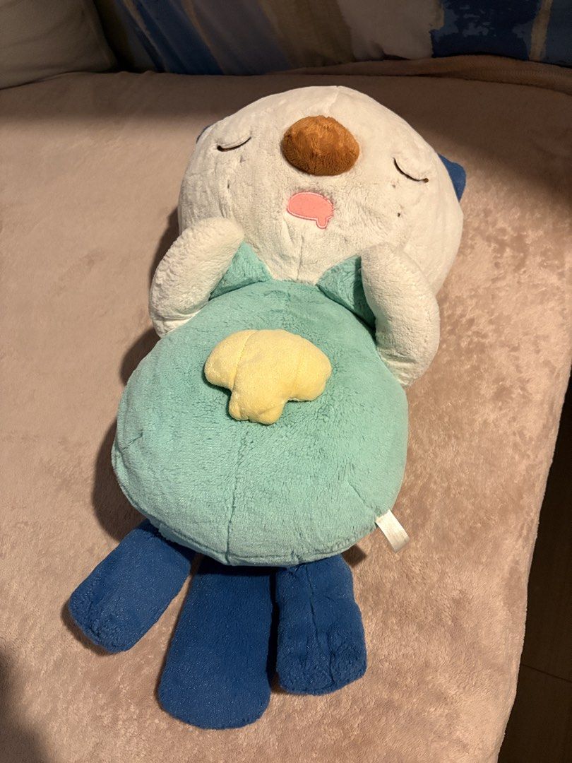 Pokemon Center Sleeping Oshawott Plush (Category: Plushies & Soft Toys) located in Calamba. Submitted by sana_supreme (Listing ID 1466272673, Image 2). Description: In really good condi. Only displayed. No lowballing but negotiable if bibilin agad. MOP: Gcash MOD: Jnt or Lalamove Loc: Calamba Laguna.