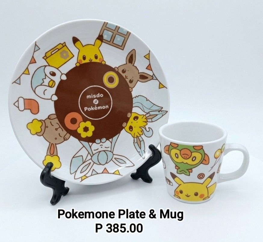 Pokemon Ceramic Plate & Mug (Category: Dinnerware & Cutlery) located in Binan City. Submitted by mayjhe (Listing ID 1466270728, Image 1). Description: 💛 For Sale 💛 🌸 Pokemon 🍀 Ceramic Mug & Plate 📍 Condition: Good / No box 💰 Price is ₱ 385.00 👉 Other details posted 🇵🇭 Location Biñan Laguna 🛵 Courier J& T and Lalamove 📋 Shipping by schedule 📍 NO COD & COP 📌 All items are carefully packed and labeled with Fragile stickers for breakable