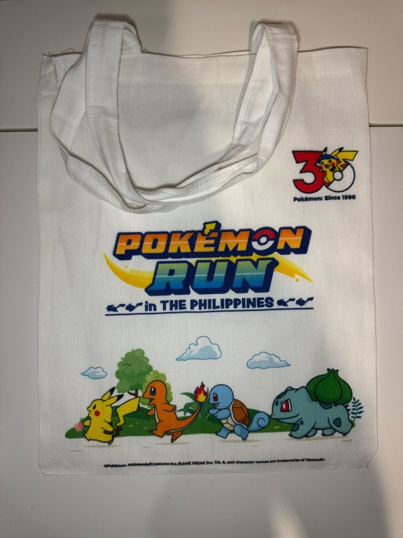 Pokemon Run 30 Tote Bag (Category: Tote Bags) located in Quezon City. Submitted by pinkc0conut (Listing ID 1466283956, Image 1). Description: Mode of Payment: GCash, payment first.