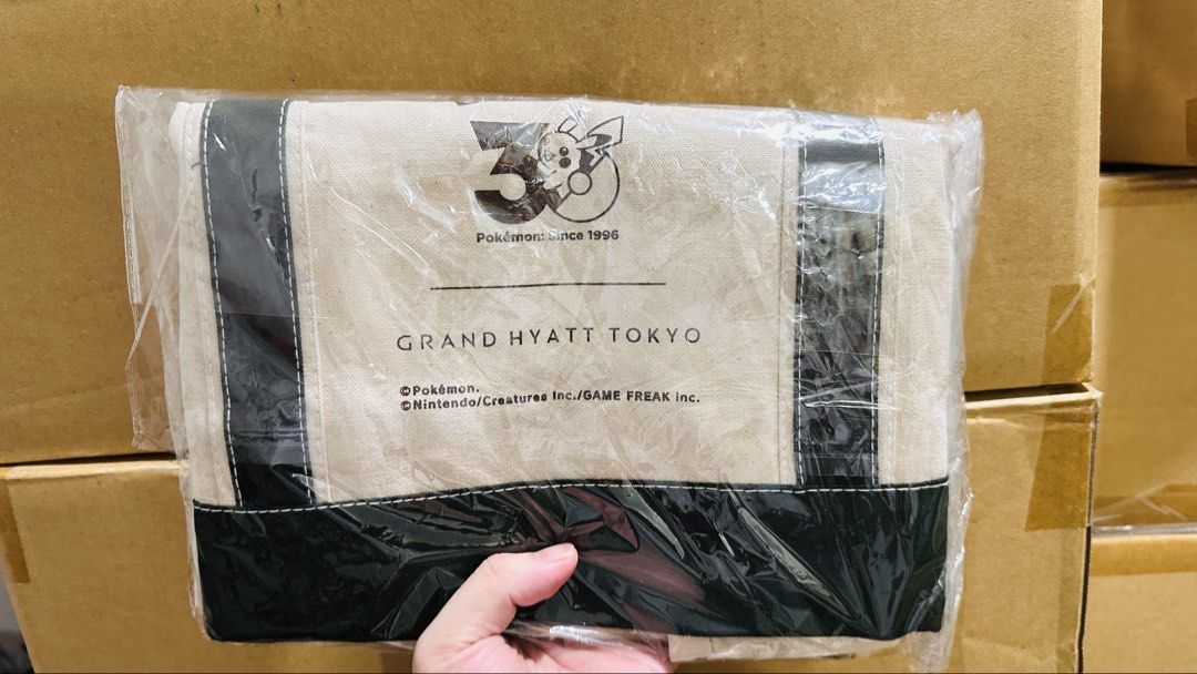 Pokemon Tote Bag 30th Anniversary (Category: Plushies & Soft Toys) located in Quezon City. Submitted by mikemofu (Listing ID 1466195593, Image 1). Description: Only obtainable from Grand Hyatt Tokyo event as commemorative gift Ultra rare piece from pokemon anniversary!.