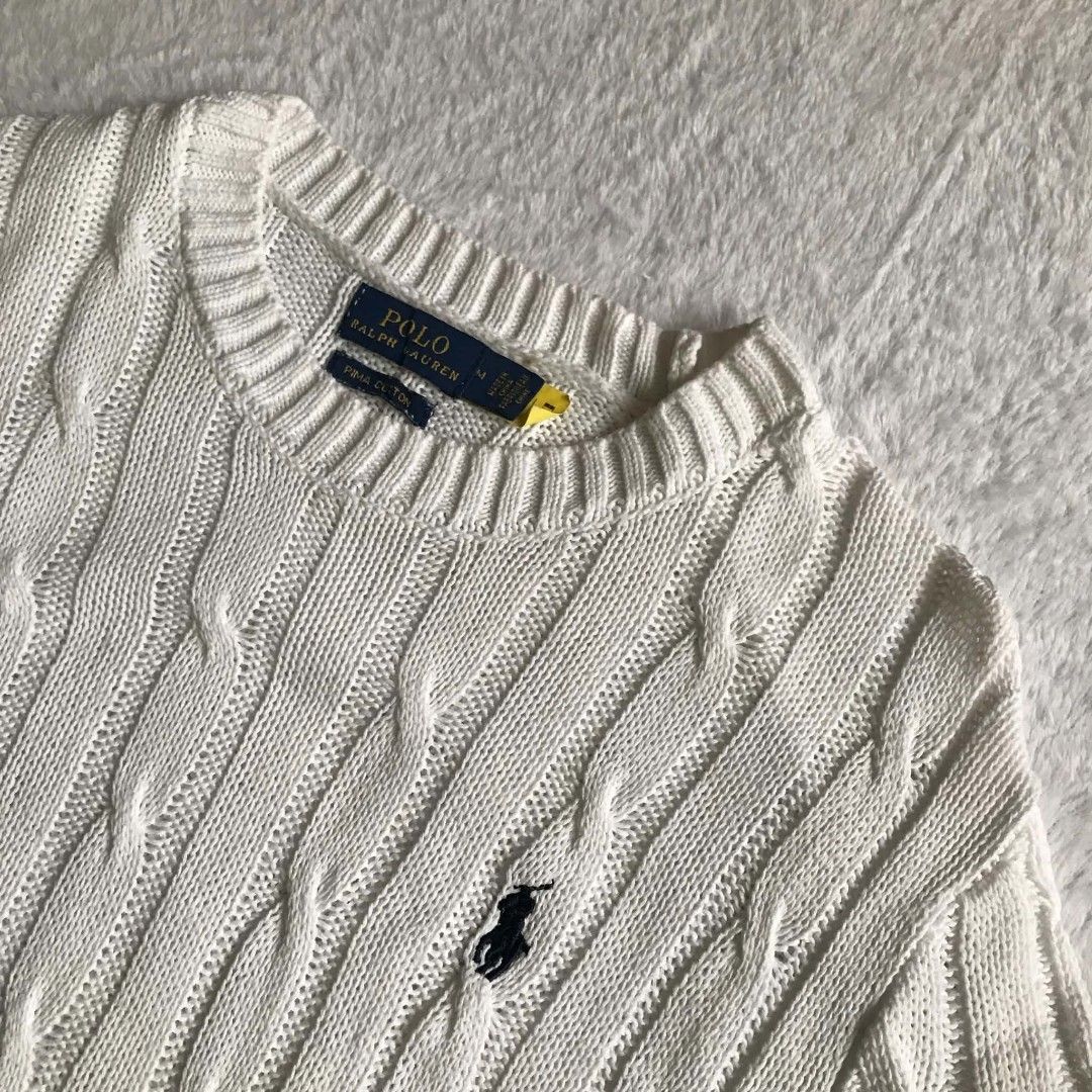 POLO RALPH LAUREN CABLE KNITTED (Category: Activewear) located in Cebu City. Submitted by kevinthrift (Listing ID 1466291509, Image 3). Description: Polo Ralph Lauren Cable Knitted Like New Condition Size: Medium on tag Dimes: Length 26 Width 17 Color rate: 10/10 -No issue -Need wash Pm📥.