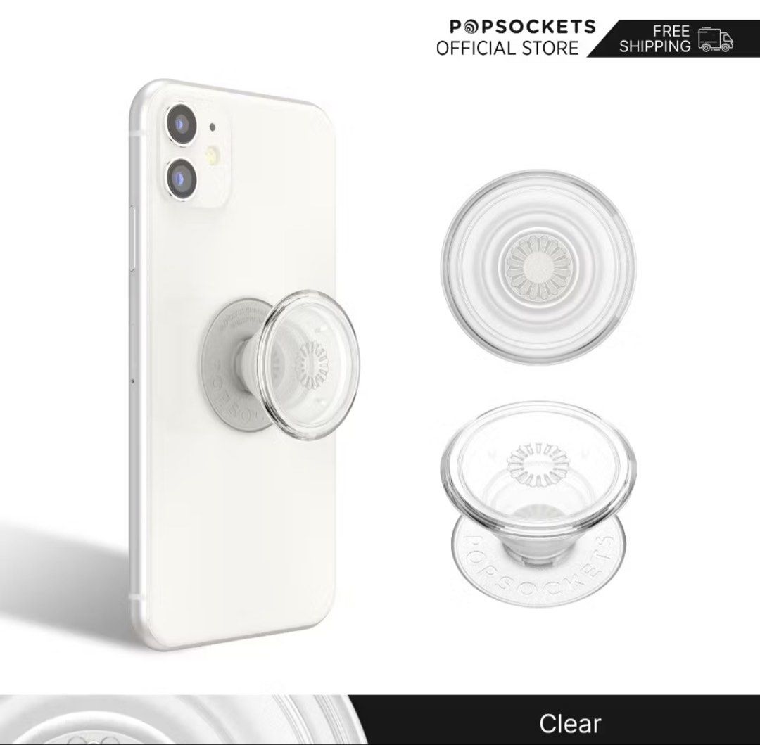 Popsocket Transparent Pop Grip (Category: Mounts & Holders) located in Quezon City. Submitted by merjv (Listing ID 1466293142, Image 1). Description: - Authentic Popsocket Transparent Pop Grip in Clear color - Transparent design highlights and complements your phone's original look - Provides a secure, comfortable grip to prevent accidental drops - Doubles as a convenient hands-free stand for media viewing - Sticks best to smooth hard plastic cas